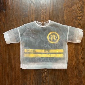 DIESEL baby toddler girl shirt black gold white cotton size 5T